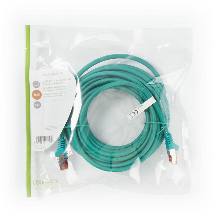 Nedis CAT6 Cable - RJ45 Male, RJ45 Male, S/FTP, Green - Polybag