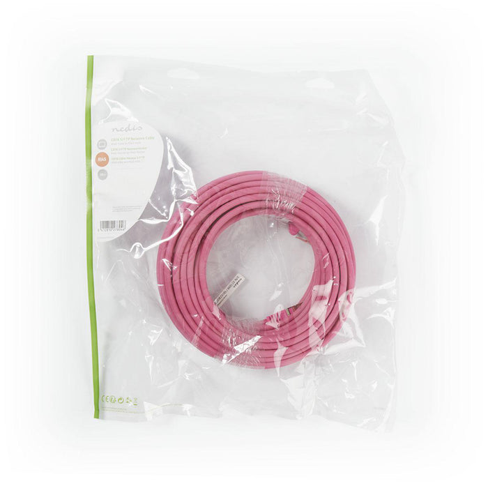 Nedis CAT6 Cable - RJ45 Male, RJ45 Male, S/FTP, Pink - Polybag