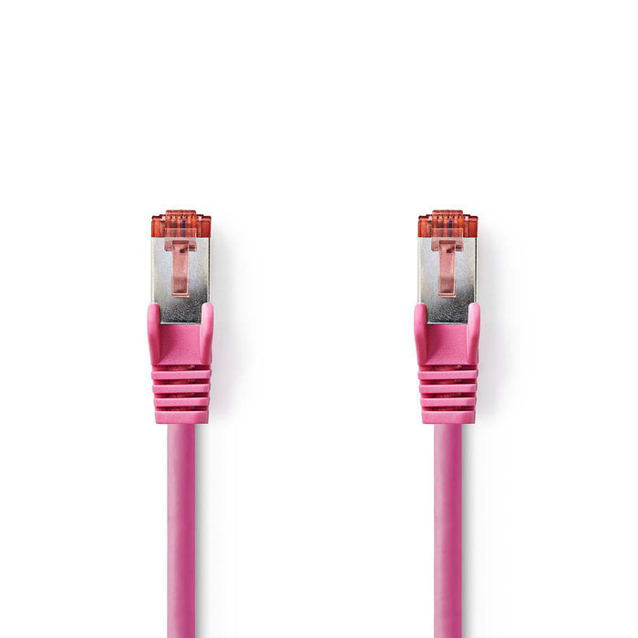 Nedis CAT6 Cable - RJ45 Male, RJ45 Male, S/FTP, Pink - Polybag