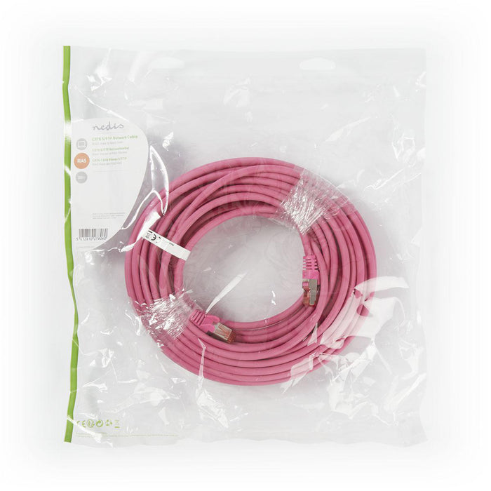 Nedis CAT6 Cable - RJ45 Male, RJ45 Male, S/FTP, Pink - Polybag