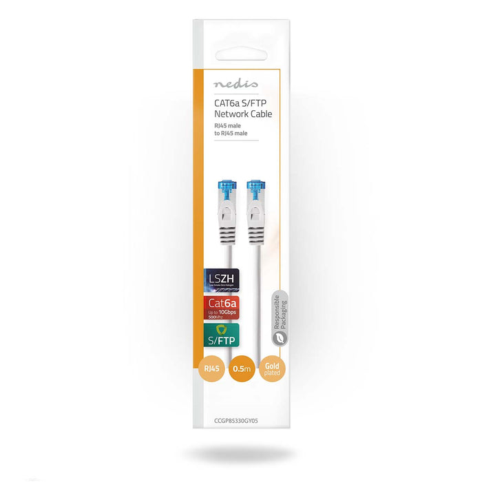 Nedis CAT6a Cable - S/FTP, RJ45 Male, RJ45 Male, Grey - Envelope