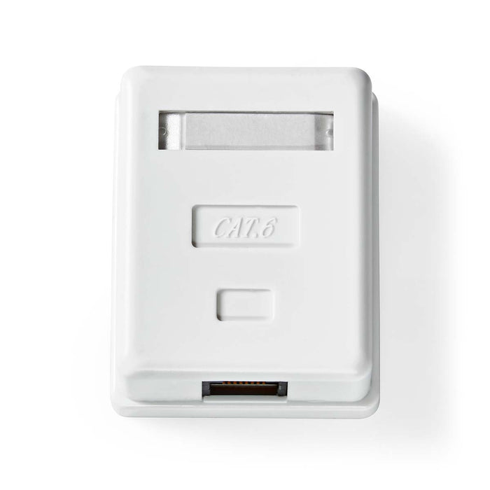 Nedis Network Wall Box - On-Wall, 1 port(s), UTP CAT6, White - Envelope