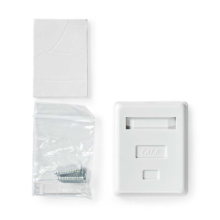 Nedis Network Wall Box - On-Wall, 1 port(s), UTP CAT6, White - Envelope