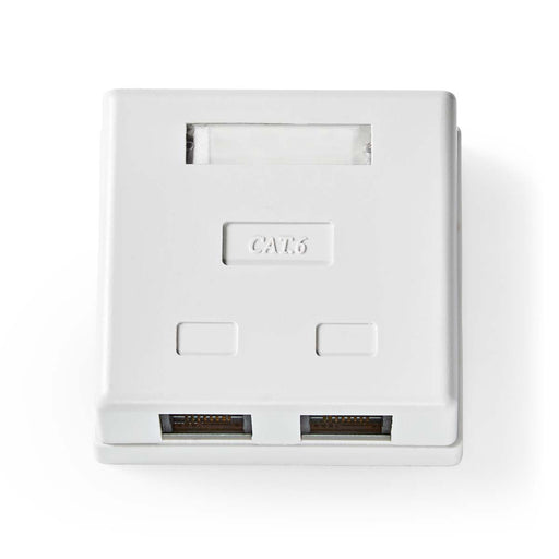 Nedis Network Wall Box - On-Wall, 2 port(s), UTP CAT6, White - Envelope