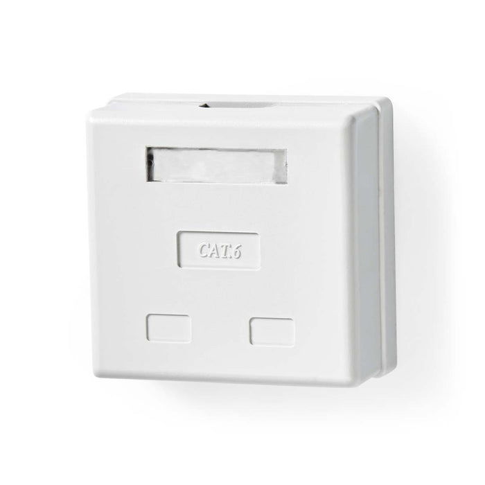 Nedis Network Wall Box - On-Wall, 2 port(s), UTP CAT6, White - Envelope