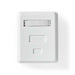 Nedis Network Wall Box - On-Wall, 1 port(s), STP CAT6, White - Envelope