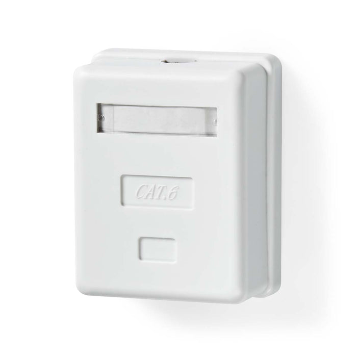 Nedis Network Wall Box - On-Wall, 1 port(s), STP CAT6, White - Envelope