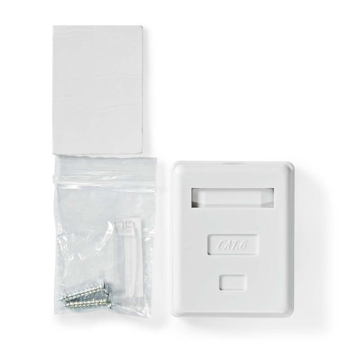 Nedis Network Wall Box - On-Wall, 1 port(s), STP CAT6, White - Envelope