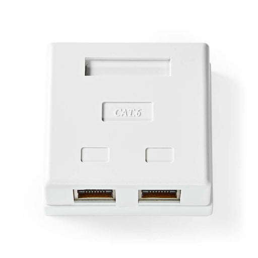 Nedis Network Wall Box - On-Wall, 2 port(s), STP CAT6, White - Envelope