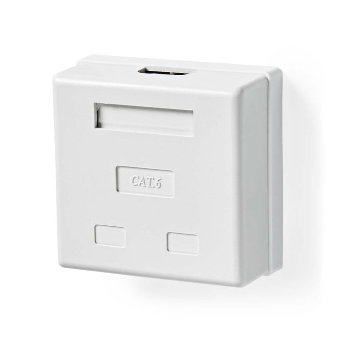 Nedis Network Wall Box - On-Wall, 2 port(s), STP CAT6, White - Envelope