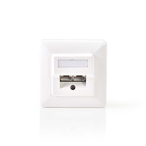 Nedis Network Wall Box - In-Wall, 2 port(s), CAT5e, White - Polybag