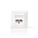 Nedis Network Wall Box - In-Wall, 2 port(s), CAT5e, White - Polybag