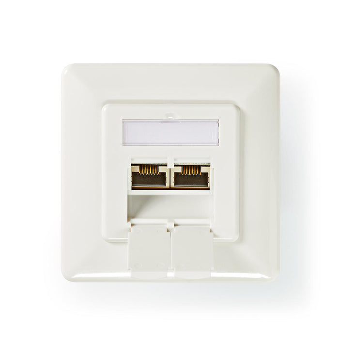 Nedis Network Wall Box - In-Wall, 2 port(s), CAT6a, White - Polybag