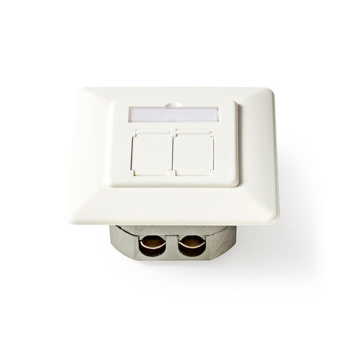 Nedis Network Wall Box - In-Wall, 2 port(s), CAT6a, White - Polybag