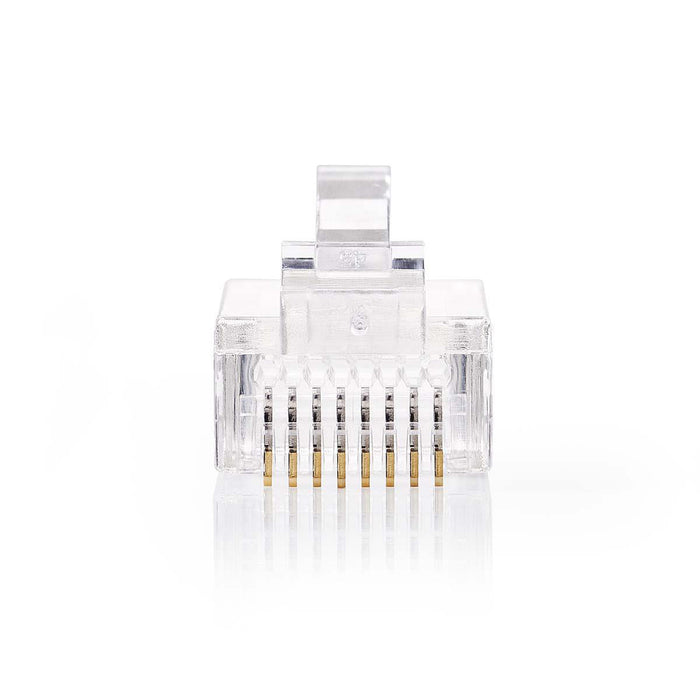 Nedis RJ45 Connector - RJ45 Pass Through, Solid UTP CAT5, Straight, Transparent - Polybag