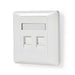 Nedis Network Keystone Face Plate - Face Plate RJ45, 2 port(s), ABS, White - Envelope