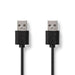 Nedis USB Cable - USB 2.0, USB-A Male, USB-A Male, Black - Tag