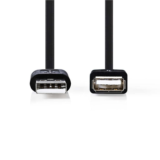 Nedis USB Cable - USB 2.0, USB-A Male, USB-A Female, Black - Tag