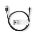 Nedis USB Cable - USB 2.0, USB-A Male, USB Micro-B Male, Black - Tag