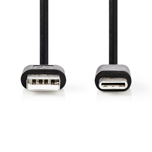 Nedis USB Cable - USB 2.0, USB-A Male, USB-C Male, Black - Tag