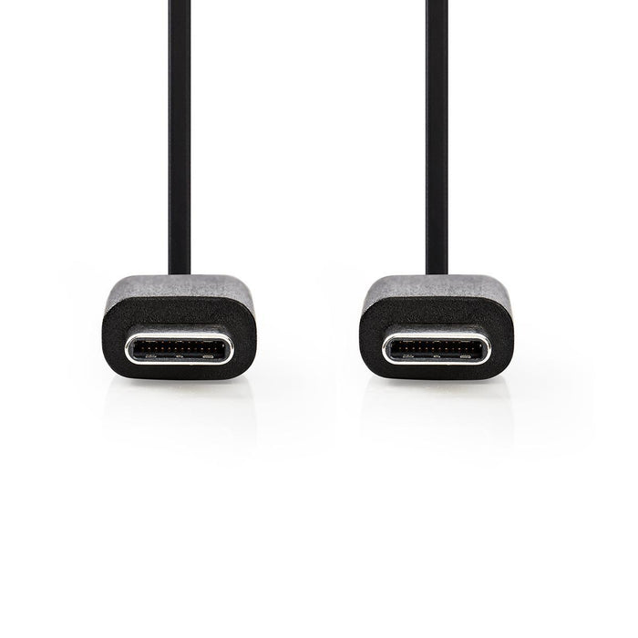 Nedis USB Cable - USB 2.0, USB-C Male, USB-C Male, Black - Tag