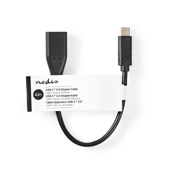 Nedis USB Adapter - USB 3.2 Gen 1, USB-C Male, USB-A Female, Black - Tag