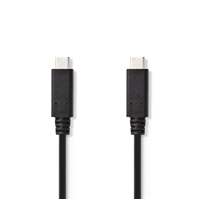 Nedis USB Cable - USB 3.2 Gen 2, USB-C Male, USB-C Male, Black - Tag