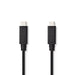 Nedis USB Cable - USB 3.2 Gen 2, USB-C Male, USB-C Male, Black - Tag