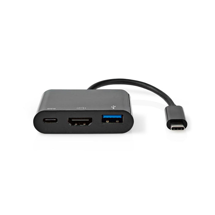 Nedis USB Adapter - USB 3.1, USB-C Male, HDMI Output / USB-A Female / USB-C Female, Black - Tag