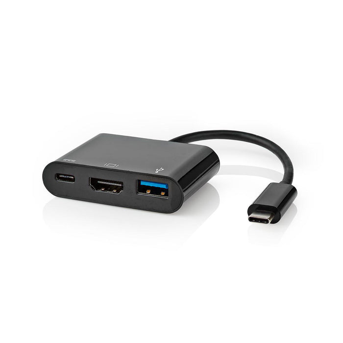 Nedis USB Adapter - USB 3.1, USB-C Male, HDMI Output / USB-A Female / USB-C Female, Black - Tag