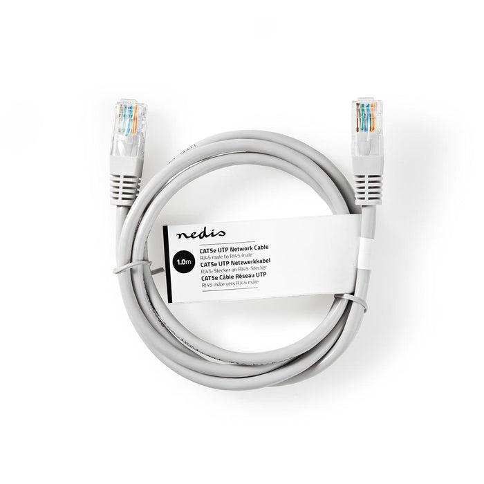 Nedis CAT5e Cable - U/UTP, RJ45 Male, RJ45 Male, Grey - Tag