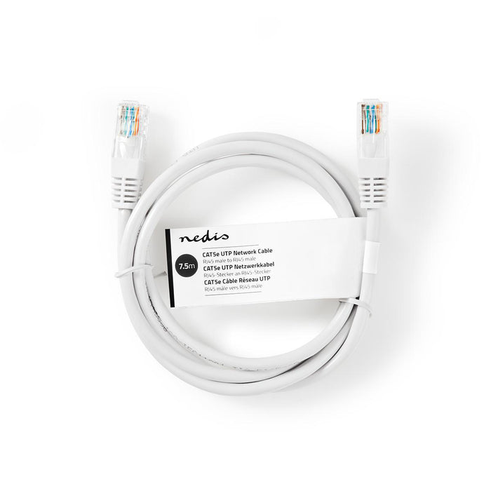 Nedis CAT5e Cable - U/UTP, RJ45 Male, RJ45 Male, White - Tag