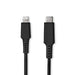 Nedis Lightning Cable - USB 2.0, Apple Lightning 8-Pin, USB-C Male, Black - Box