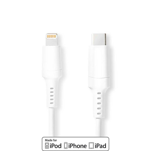 Nedis Lightning Cable - USB 2.0, Apple Lightning 8-Pin, USB-C Male, White - Box