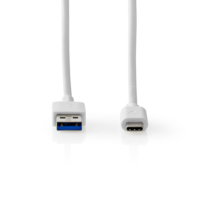 Nedis USB Cable - USB 3.2 Gen 1, USB-A Male, USB-C Male, White - Box