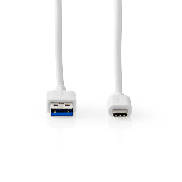 Nedis USB Cable - USB 3.2 Gen 2, USB-A Male, USB-C Male, White - Box