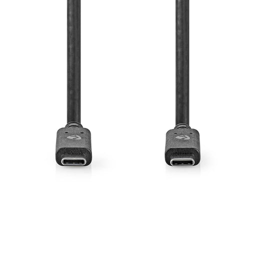 Nedis USB Cable - USB 3.2 Gen 2, USB-C Male, USB-C Male, Black - Box