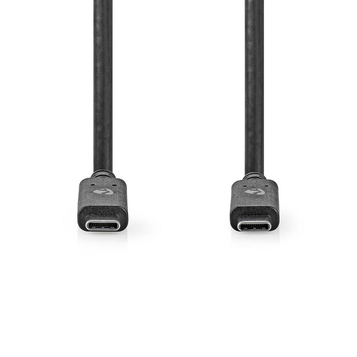 Nedis USB Cable - USB 3.2 Gen 2, USB-C Male, USB-C Male, Black - Box