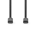 Nedis USB Cable - USB 3.2 Gen 2, USB-C Male, USB-C Male, Black - Box