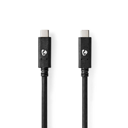 Nedis USB Cable - USB 3.2 Gen 2, USB-C Male, USB-C Male, Black - Box