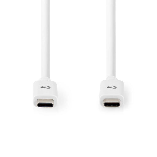 Nedis USB Cable - USB 3.2 Gen 2, USB-C Male, USB-C Male, White - Box