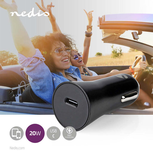 Nedis Car Charger - 1,67 A / 2,22 A / 3,0 A, Number of outputs: 1, Port type: 1x USB-C, Automatic Voltage Selection - PD3.0 20W