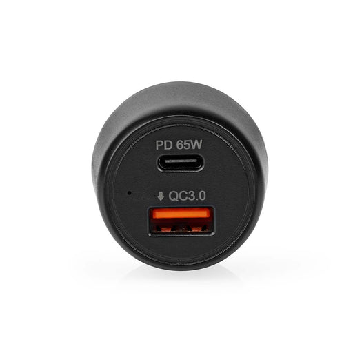 Nedis Car Charger - 65 W, 2.0 / 3.0 / 3.25 A, Number of outputs: 2, Port type: USB-A / USB-C - Automatic Voltage Selection