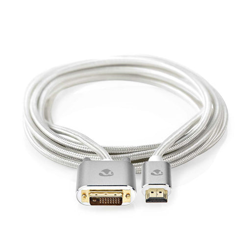 Nedis HDMI Cable - HDMI Connector, DVI-D 24+1-Pin Male, 2560x1600, Silver - Cover Window Box