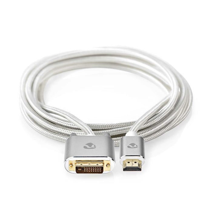 Nedis HDMI Cable - HDMI Connector, DVI-D 24+1-Pin Male, 2560x1600, Silver - Cover Window Box