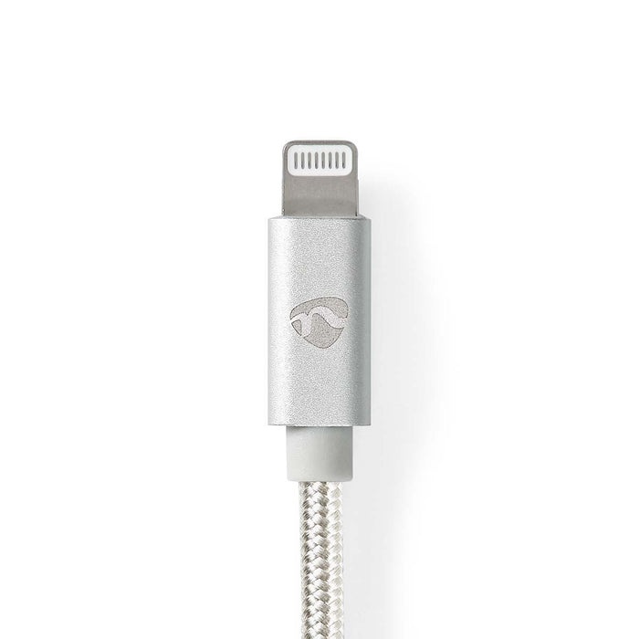 Nedis Lightning Cable - USB 2.0, Apple Lightning 8-Pin, USB-A Male, Aluminium - Cover Window Box