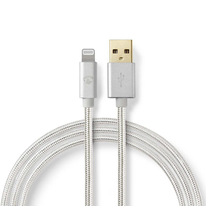 Nedis Lightning Cable - USB 2.0, Apple Lightning 8-Pin, USB-A Male, Aluminium - Cover Window Box