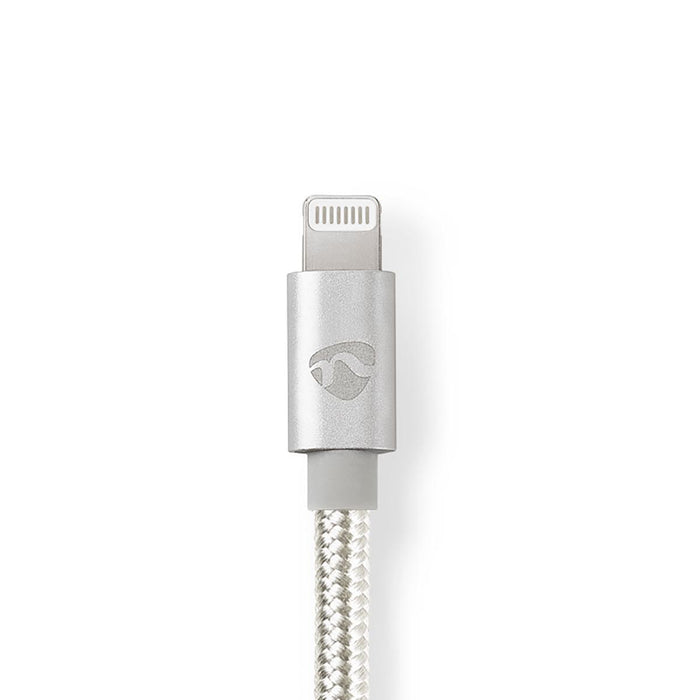 Nedis Lightning Cable - USB 2.0, Apple Lightning 8-Pin, USB-C Male, Aluminium / Silver - Cover Window Box