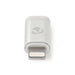 Nedis Lightning Adapter - Apple Lightning 8-Pin, USB Micro-B Female, Gold Plated, Round - Aluminium