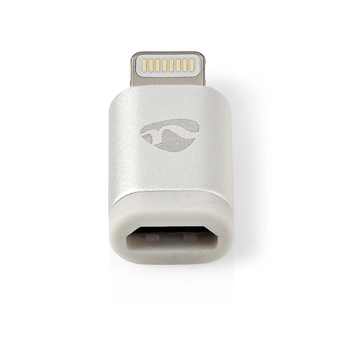 Nedis Lightning Adapter - Apple Lightning 8-Pin, USB Micro-B Female, Gold Plated, Round - Aluminium